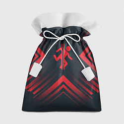 Мешок для подарков Красный символ Portal на темном фоне со стрелками, цвет: 3D-принт