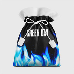 Мешок для подарков Green Day blue fire, цвет: 3D-принт