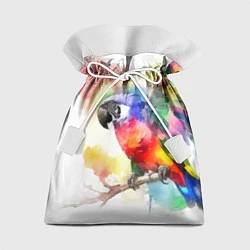 Мешок для подарков Разноцветный акварельный попугай, цвет: 3D-принт