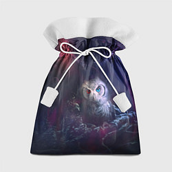 Мешок для подарков Сова на мрачном фоне, цвет: 3D-принт