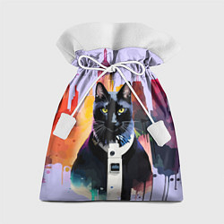 Мешок для подарков Чёрный котяра в Нью-Йорке, цвет: 3D-принт