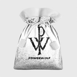 Мешок для подарков Powerwolf с потертостями на светлом фоне, цвет: 3D-принт