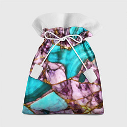 Мешок для подарков Рисунок текстуры синего и фиолетового мрамора, цвет: 3D-принт