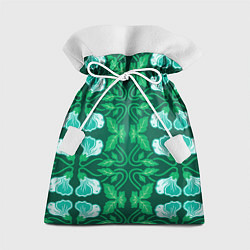 Мешок для подарков Зелёный цветочный паттерн, цвет: 3D-принт