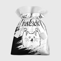 Мешок для подарков Maneskin рок кот на светлом фоне, цвет: 3D-принт