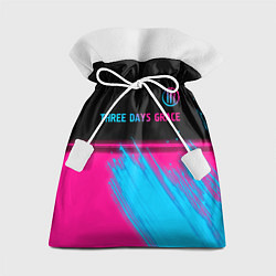 Мешок для подарков Three Days Grace - neon gradient: символ сверху, цвет: 3D-принт