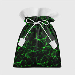 Мешок для подарков Разломы зеленого пламени, цвет: 3D-принт