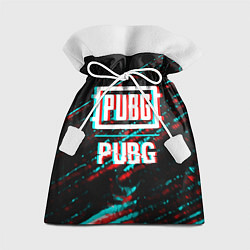 Мешок для подарков PUBG в стиле glitch и баги графики на темном фоне, цвет: 3D-принт