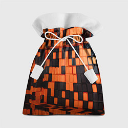 Мешок для подарков Чёрные и оранжевые кубики, цвет: 3D-принт