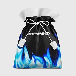 Мешок для подарков Disturbed blue fire, цвет: 3D-принт