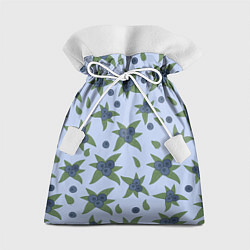 Мешок для подарков Ягода - голубика на листьях, цвет: 3D-принт
