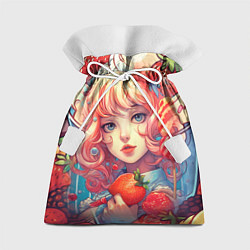 Мешок для подарков Клубничная девушка, цвет: 3D-принт