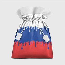 Мешок для подарков Флаг России - потёки, цвет: 3D-принт