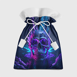 Мешок для подарков Неоновый череп в огне, цвет: 3D-принт