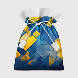 Мешок для подарков Синяя и жёлтая геометрия, цвет: 3D-принт