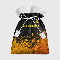 Мешок для подарков Fall Out Boy - gold gradient: символ сверху, цвет: 3D-принт