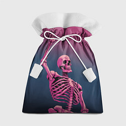 Мешок для подарков Розовый скелет, цвет: 3D-принт