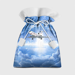 Мешок для подарков Ту-154 в морозном небе, цвет: 3D-принт