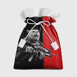Мешок для подарков Кот гангстер с m4a4, цвет: 3D-принт
