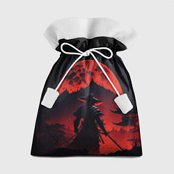 Мешок для подарков Самурай, деревня и луна - мрачный, цвет: 3D-принт