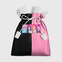 Мешок для подарков Группа Black pink на черно-розовом фоне, цвет: 3D-принт