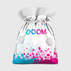 Мешок для подарков Doom neon gradient style: символ сверху, цвет: 3D-принт