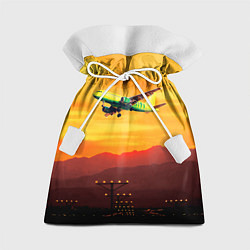 Мешок для подарков S7 Боинг 737 Оранжевый закат, цвет: 3D-принт