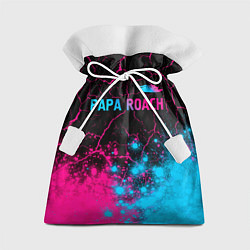 Мешок для подарков Papa Roach - neon gradient: символ сверху, цвет: 3D-принт