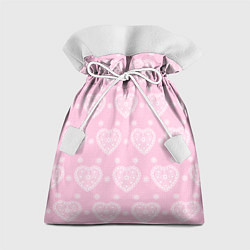 Мешок для подарков Розовое кружево сердечки, цвет: 3D-принт