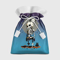 Мешок для подарков Funny skeleton - neural network - halloween, цвет: 3D-принт