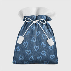 Мешок для подарков Hearts on denim, цвет: 3D-принт