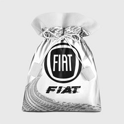 Мешок для подарков Fiat speed на светлом фоне со следами шин, цвет: 3D-принт