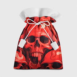 Мешок для подарков Черепа красные, цвет: 3D-принт