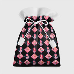 Мешок для подарков Клеточка black pink, цвет: 3D-принт