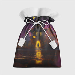 Мешок для подарков Жуткий дом и ведьма с метлой, цвет: 3D-принт