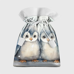 Мешок для подарков Милые пингвины акварель, цвет: 3D-принт