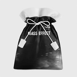 Мешок для подарков Mass Effect glitch на темном фоне: символ сверху, цвет: 3D-принт