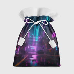 Мешок для подарков Неоновый город киберпанк, цвет: 3D-принт