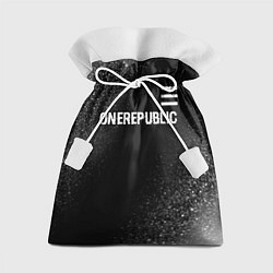 Мешок для подарков OneRepublic glitch на темном фоне: символ сверху, цвет: 3D-принт
