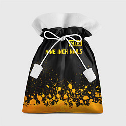 Мешок для подарков Nine Inch Nails - gold gradient: символ сверху, цвет: 3D-принт