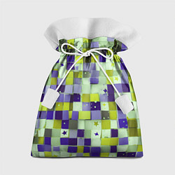 Мешок для подарков Ретро квадраты болотные, цвет: 3D-принт