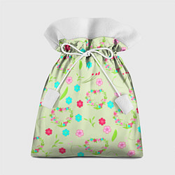 Мешок для подарков Цветы и веточки - венок, цвет: 3D-принт