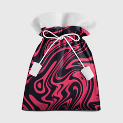 Мешок для подарков Абстракция чёрно-розовый, цвет: 3D-принт