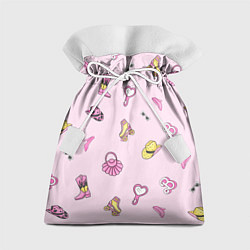 Мешок для подарков Барби аксессуары - розовый паттерн, цвет: 3D-принт