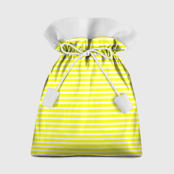 Мешок для подарков Жёлтый с белыми полосками, цвет: 3D-принт