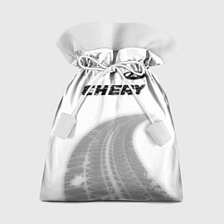 Подарочный мешок Chery speed на светлом фоне со следами шин посеред