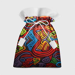 Мешок для подарков Разноцветный узор в стиле абстракционизм, цвет: 3D-принт