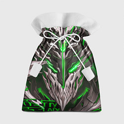 Мешок для подарков Зелёный неоновый кибер демон, цвет: 3D-принт