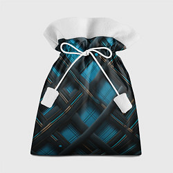 Мешок для подарков Тёмно-синяя диагональная клетка, цвет: 3D-принт