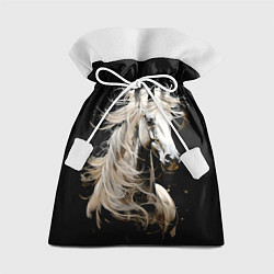 Мешок для подарков Лошадь белая в ночи, цвет: 3D-принт